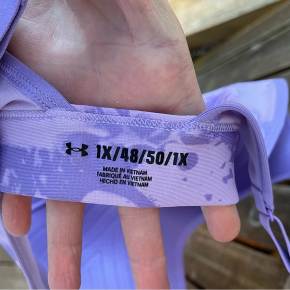 Under Armour Continuum Mid Printed Sports Bra In Purple Sz 1X/48/50/1X - Picture 4 of 12